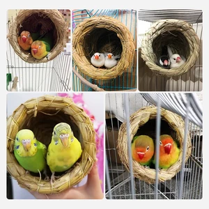 Bird Nest Handmade Straw Fabric, Natural Reproduction Nest, Parrot Birds Cage, Parakeet, Calopsite, Lovebird, Domestic Garden 10 Main Sales Cage Cage - №9