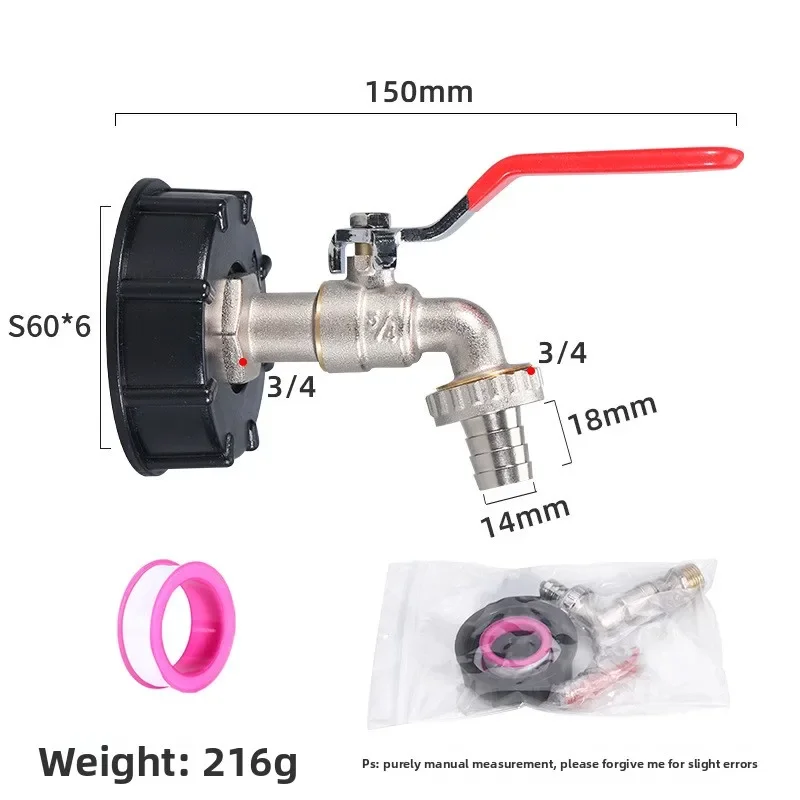 

1-дюймовые смесители, переходник для сосков, аксессуары для ведра IBC, 1/2 латунь, S60*6, переходник для крана из сплава 3/4