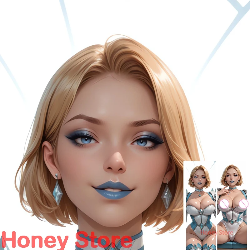 Dakimakura Emma Frost غطاء وسادة مزدوج الجوانب وسادة جسم متساوية غطاء وسادة مثير للجسم