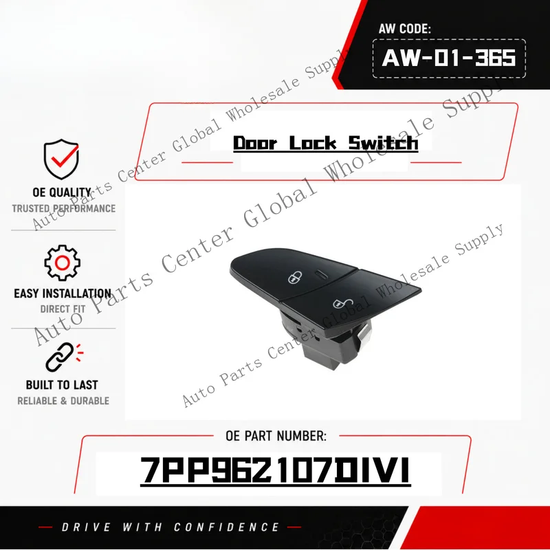 L+ Door Lock Switch Button 7PP962107DIVI For Porsche Cayenne 11-16 Panamera 10-16