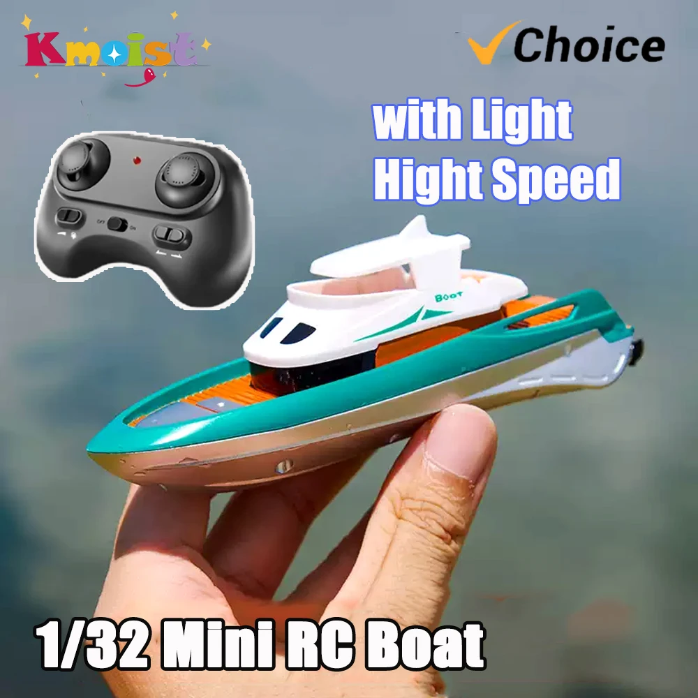 Mini barco de brinquedo RC de várias velocidades com casco anticolisão e sistema de hélice dupla Navio de controle remoto compacto à prova d'água para crianças