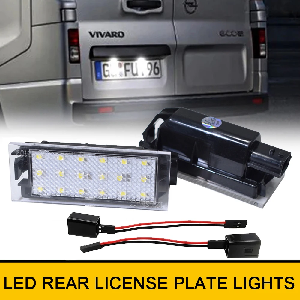 

2Pcs White LED Tail License Plate Lights Canbus For Renault Laguna 3 Megane 2 3 Trafic Twingo Clio Espace Kangoo Koleos Kadjar