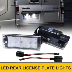 2Pcs White LED Tail License Plate Lights Canbus For Renault Laguna 3 Megane 2 3 Trafic Twingo Clio Espace Kangoo Koleos Kadjar