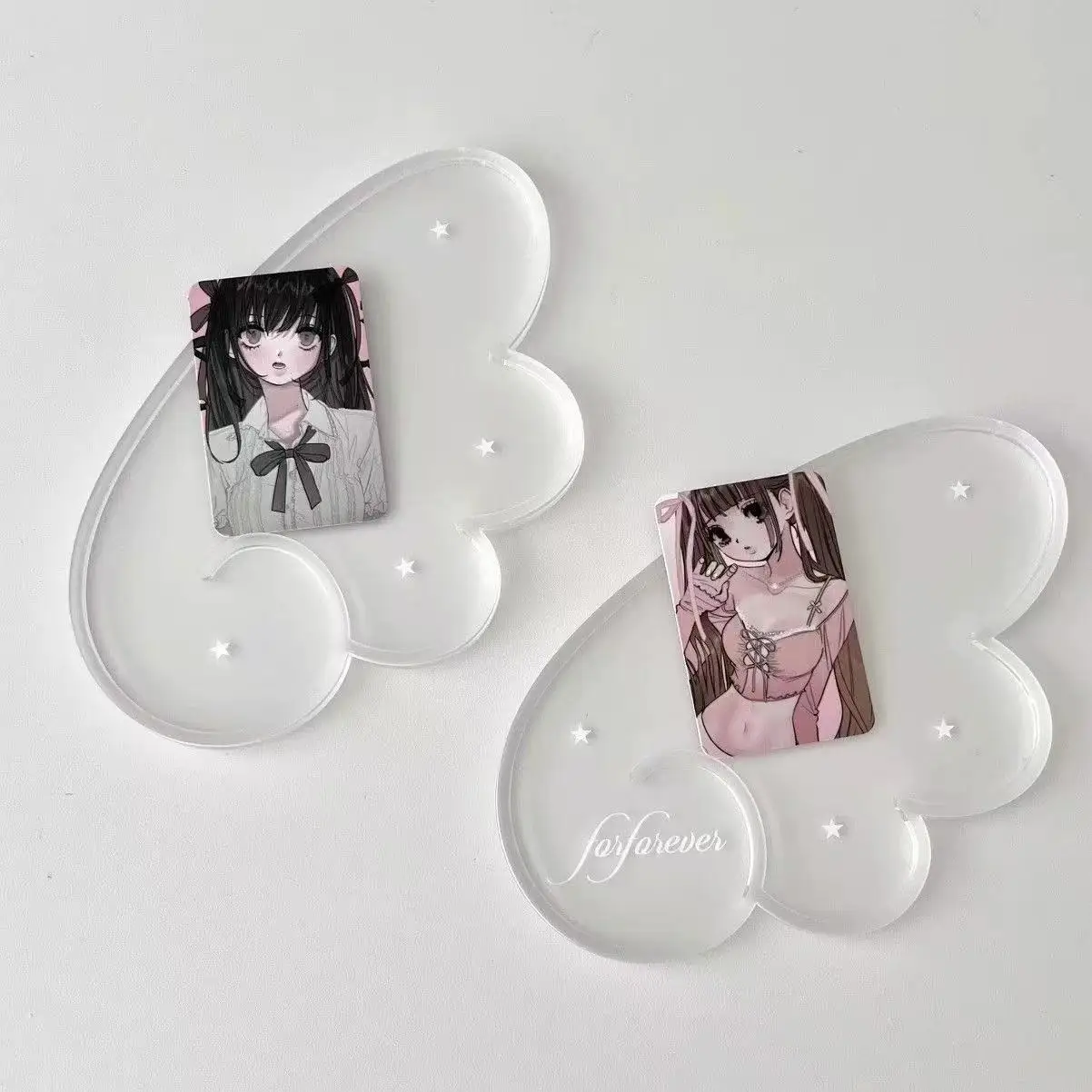 INS Creative Cute Angel Wing Acrylic Coaster High-Aesthetic Transparent Heat-Resistant and Anti-Scald Coaster Desktop Decoration