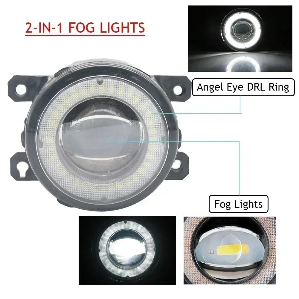 Upgrade Glass Lens Led Fog Lights Assembly for Opel Vauxhall Holden Tigra TwinTop B 2004-2009 Angel Eyes DRL Car PTF 30W 12V