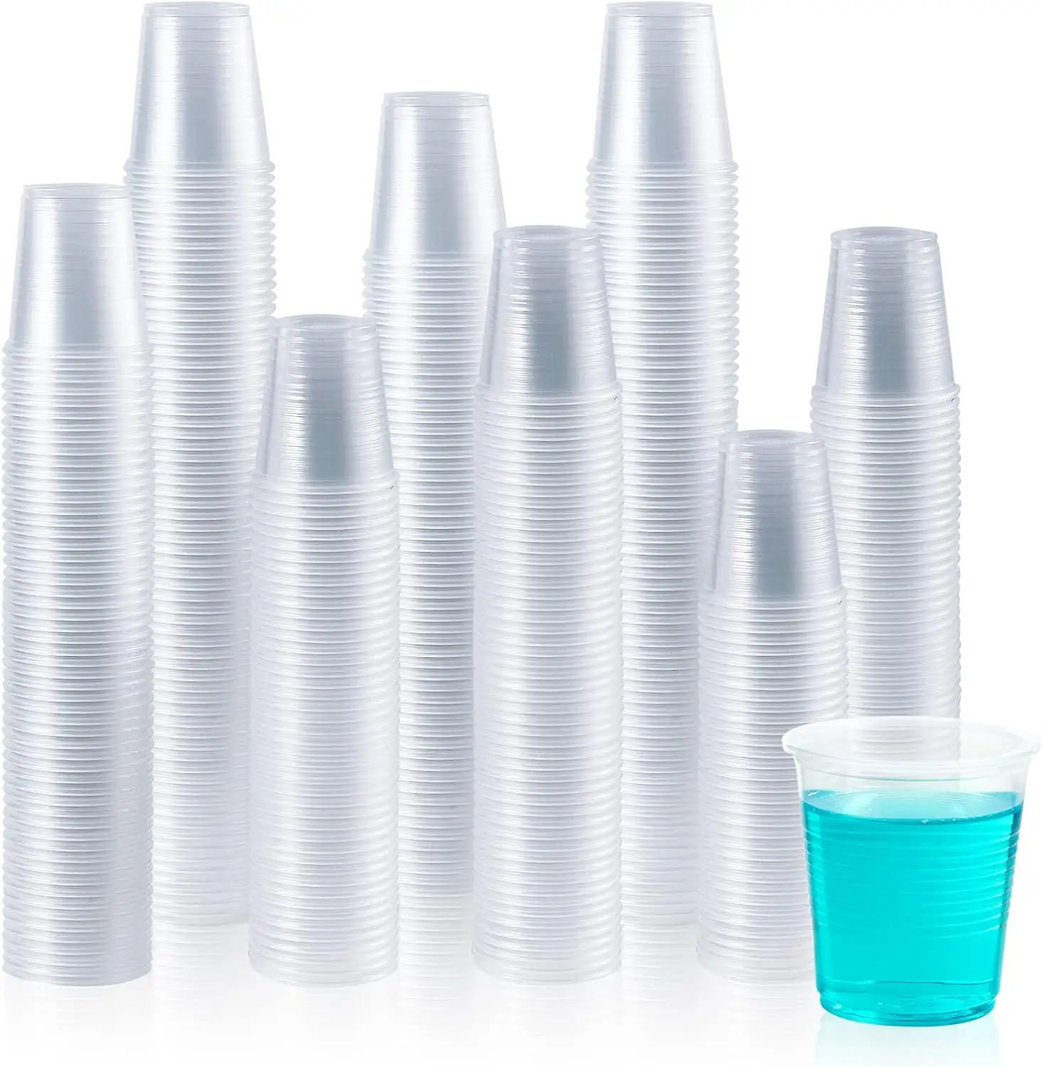 

2000 Pack 3 OZ Cold Clear Small Plastic Cups, 3 Ounce Disposable Measuring Tasting Sample Mouthwash Dessert Shot Cups for