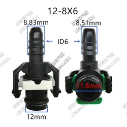 high quality 12-8X6 8*6 plastic connector fuel line quick connector for shaanqi delong EFI car for big truck heavy truck