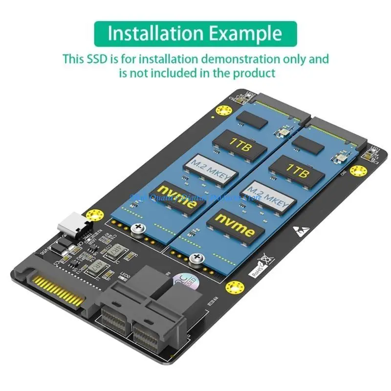 

U2JE Double M.2 NVME Твердый диск до двух преобразователей SFF 8643 для нескольких форм -факторов 2230/2242/2260/2280 Сплошной