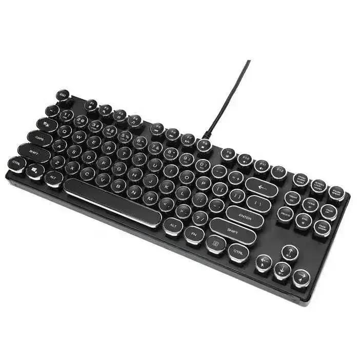 Hot Selling 87 Key Aluminum Alloy Machine Mechanical Retro typewriter keyboard