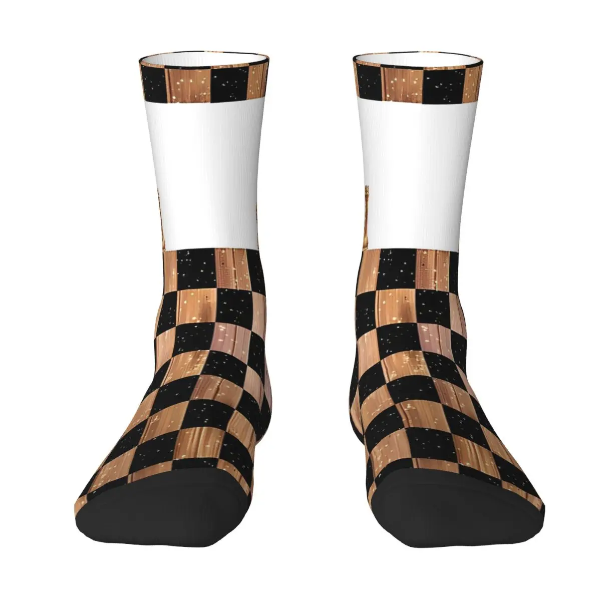 Winter Warm Casual Women Men Chess Game Board In Wood Socks Gaming Casino King Queen Breathable Yoga Socks