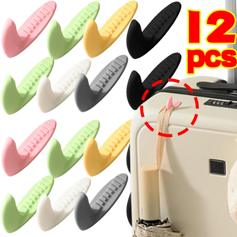 2/12 قطعة مقبض حقيبة هوك شماعات الأمتعة ملصق قوي لاصق لتعليق مفتاح حامل السنانير في الهواء الطلق المحمولة DIY التبعي