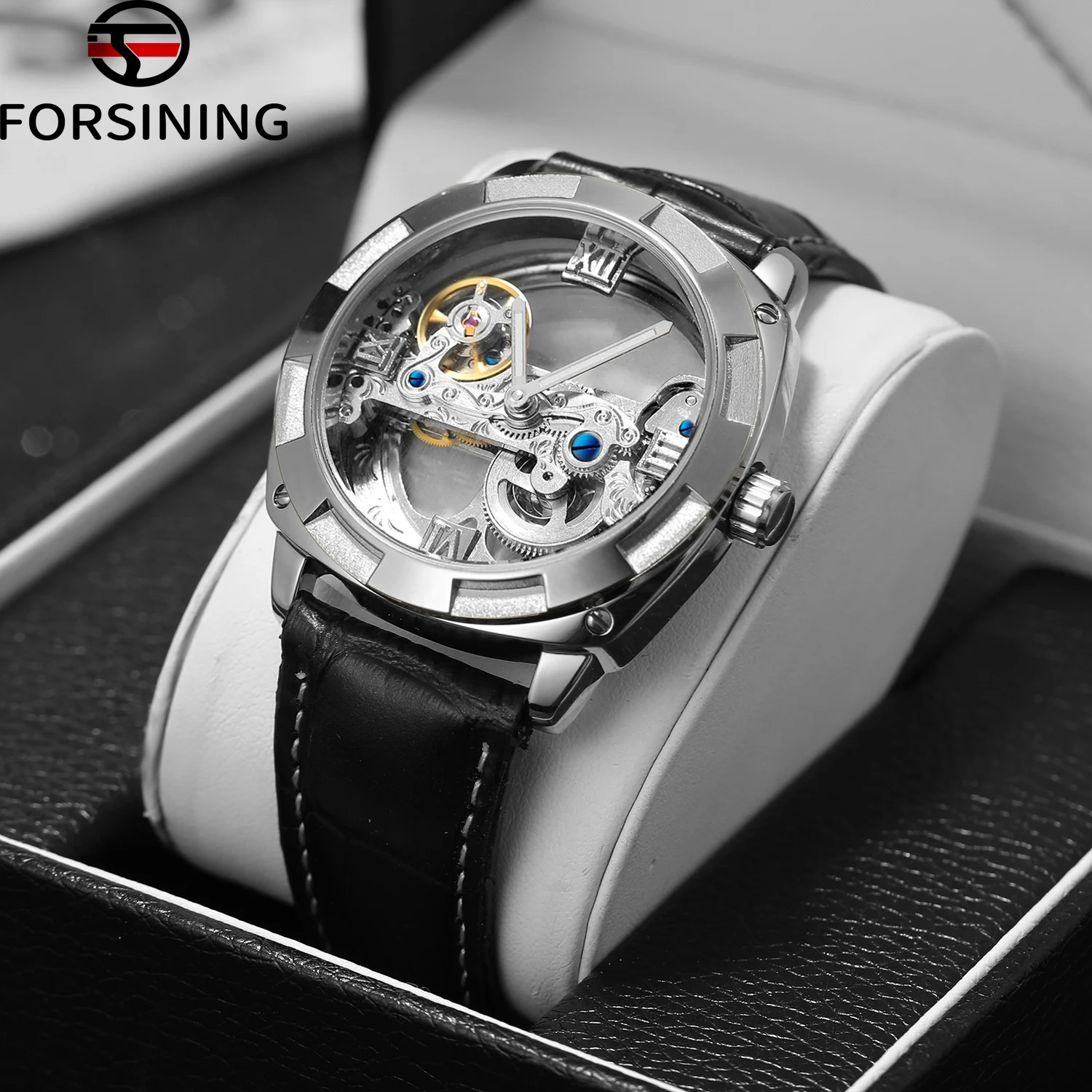 

2024Top Brand Luxury Stainless Steel Skeleton Tourbillon Automatic Movement Men Watch Mechanical Waterproof Luminous Wrist Clock