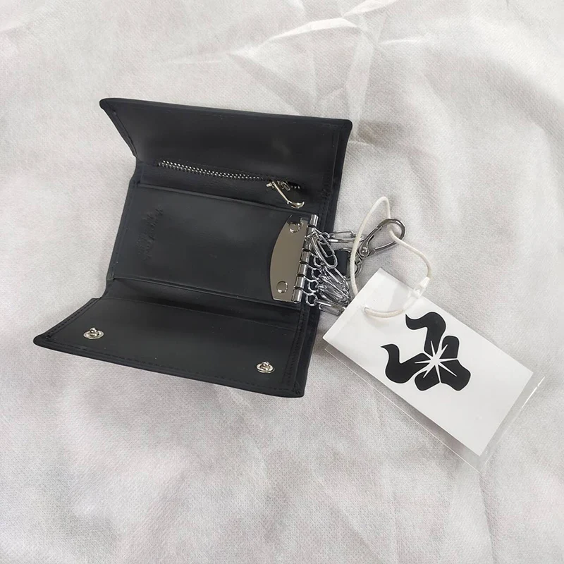 100% Genuine Leather Keychain Men Women Key Holder Organizer Pouch Cow Split Car Key Wallet Housekeeper Key Case