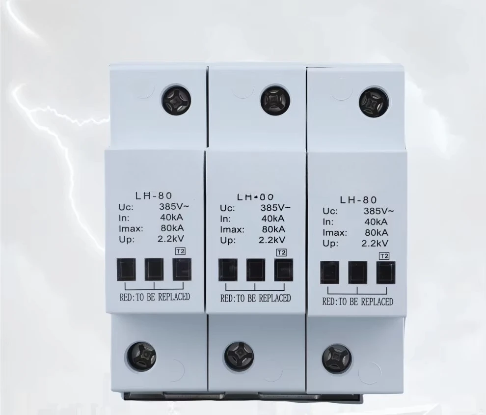 3P 385V AC SPD Surge Protector with Visual Indicator 80KA 160KA DC Surge Protection Device