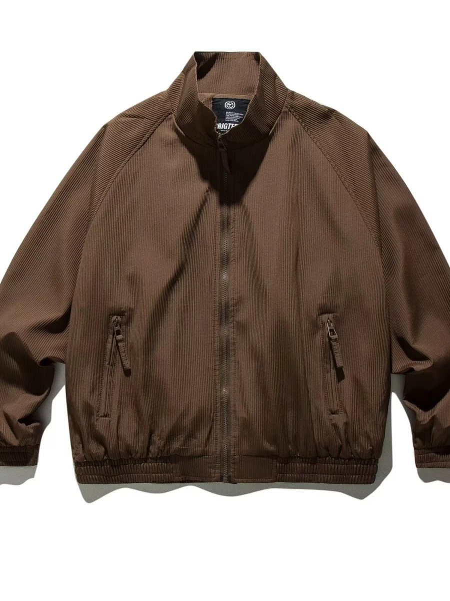 2026 Spring New Retro American Loose Workwear Jacket Men's Style Basic Sensation High Quality Polyester Fiber Windproof Zippe...
