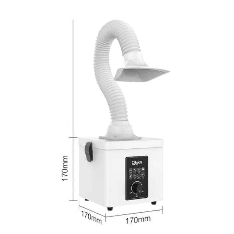 Uso industrial interior inodoro y eliminación de polvo, mini purificador de humo de soldadura de escritorio: extractor de humo con filtro de punta de hierro