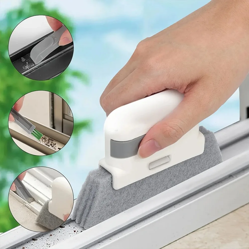 Abnehmbare multifunktionale Reinigungsbürste für Fenster, Fensterbänke, Rillen, schwer erreichbare Schrankfugen, Haushaltsreinigungsset.