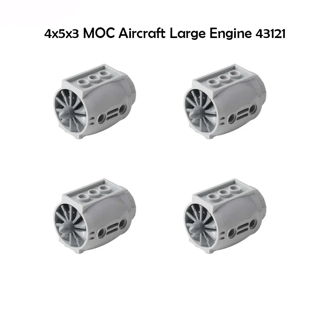12pçs motor de aeronave 43121, peças de blocos de construção de tecnologia 4x5x3 com lâminas de hélice montadas, tijolos moc, acessórios de brinquedos