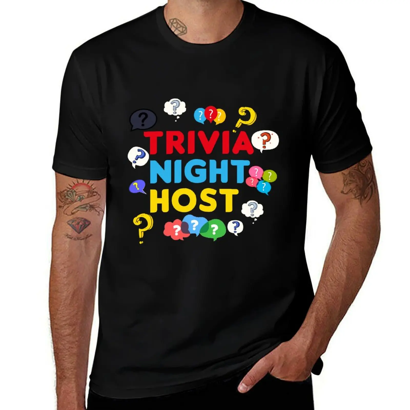

Trivia Night Host Quiz Game Entertainer Moderator Emcee T-Shirt t shirts for man cotton soft T-Shirt
