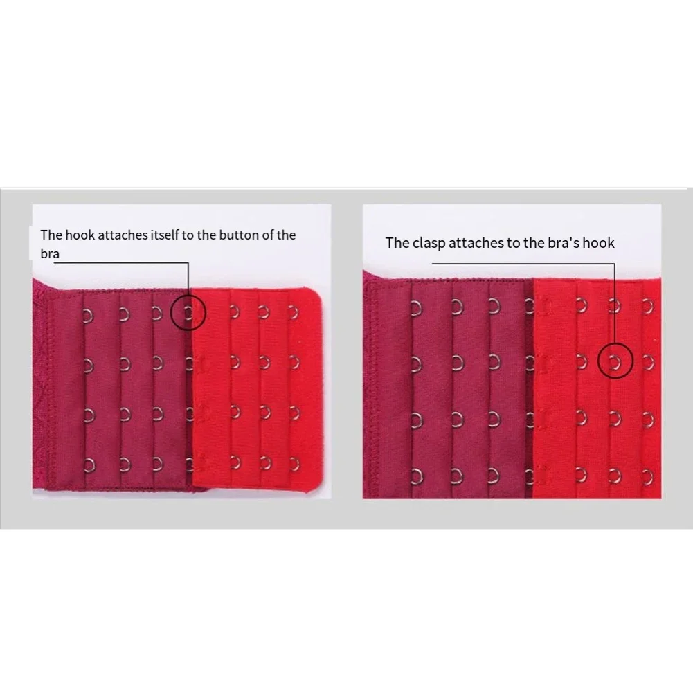 Stretch Elastic Three-Row Five-Button Stainless Steel Bra Extension Buckle Adjustable Invisible Intimates Accessories