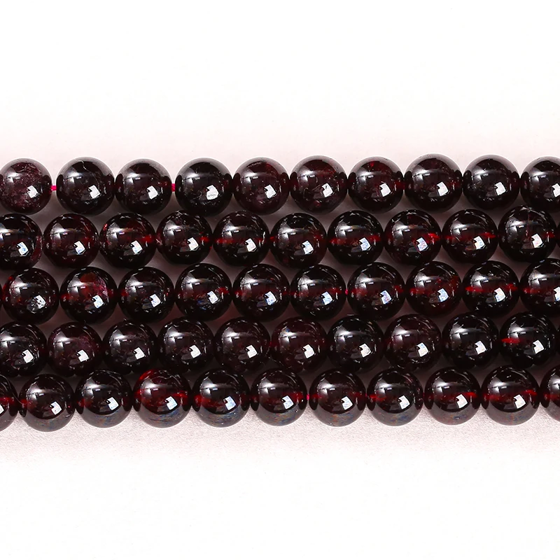 Wholesale Fine AAA+ Natural Dark Red Wine Garnet Round Loose Gemstone Beads For Jewelry Making Diy Bracelet Necklace Accessory