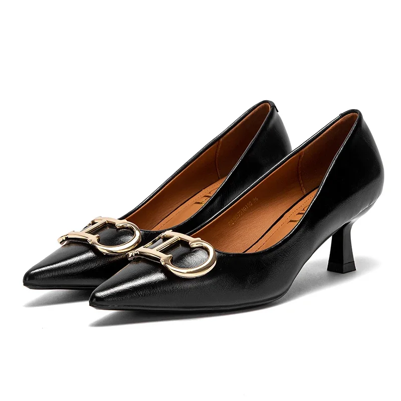Brand CHCH Women\'s Shoes Pointed Toe High Heels Patent Leather Dress Heels Boat Shoes Wedding Shoes Large Size 34-40