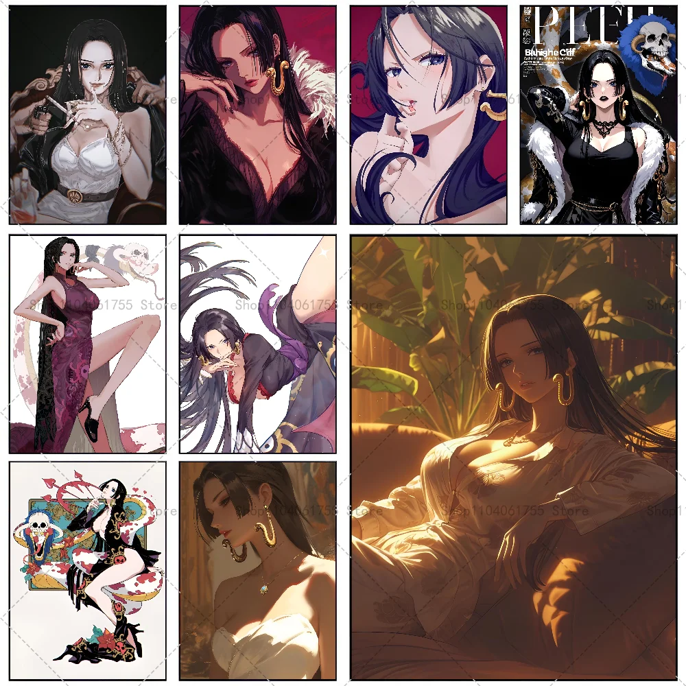 1PC Anime Character Boa Hancock Poster Self-adhesive Art Waterproof Paper Sticker Coffee House Bar Room Wall Decor