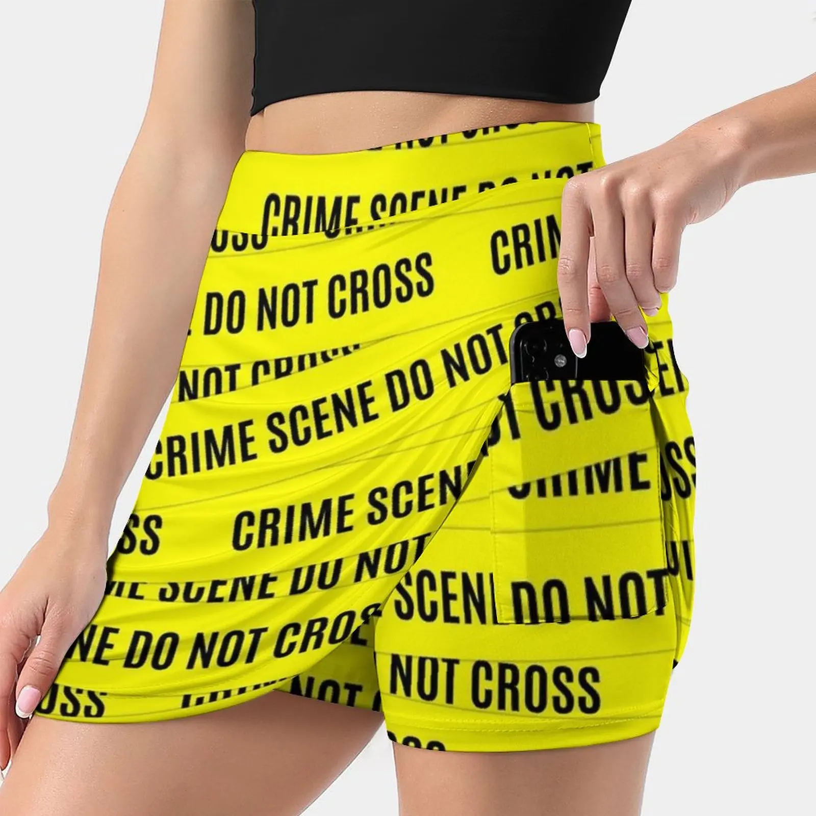 

Юбка женская спортивная с карманами, модная в Корейском стиле, с принтом в виде клейкой ленты, 4Xl