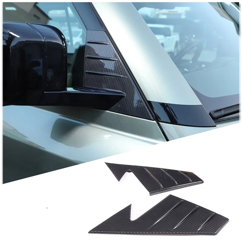 

For Land Rover Defender 90 110 130 2020-2024 Real Carbon Fiber Car Front Rearview Mirror Side Spoiler Triangle Cover Trim