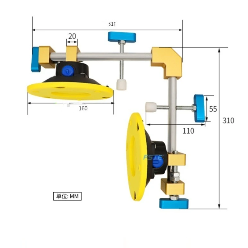 Stone L-shaped countertop tensioner, tile marble slab seamless splicing leveler