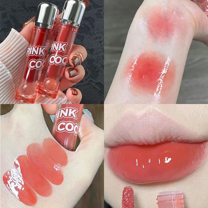 Batom líquido antiaderente impermeável, Punk Juice Red Lipgloss, Black Mirror Glass, Água Light Lip Glaze, Maquiagem Nude Tint