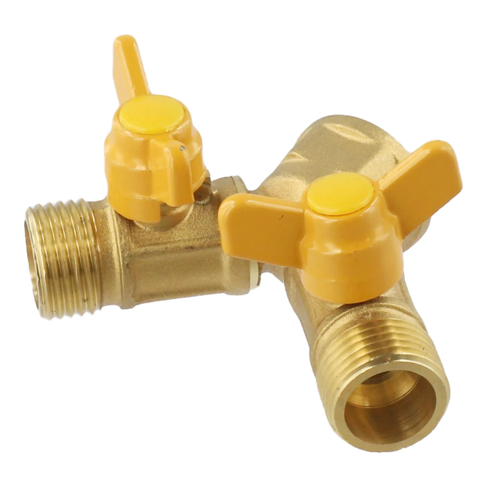 Brass 2 Way Tap Adapter G12 with Dual Outlets for Garden and Industrial Irrigation Hose Connector Featuring Adjustable Valve