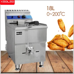 XEOLEO-Friteuse à Huile Commerciale, Machine à Frire de Grande Capacité, Ailes Jetables, Chauffage Rapide, Snack, 18L