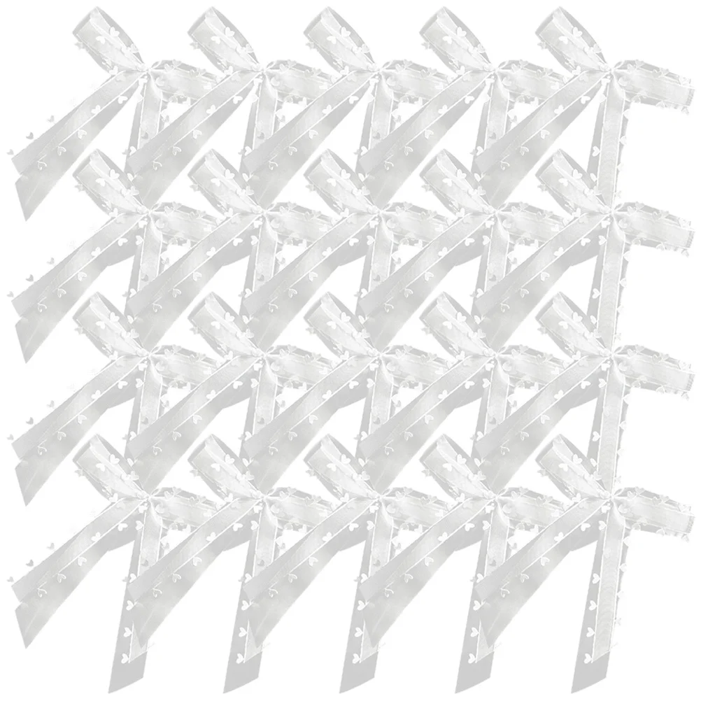 

30Pcs Wedding Car Bows Romantic Heart Bowknots Decoration for Rearview Mirror Door Handle Bouquet Wedding Car Supplies