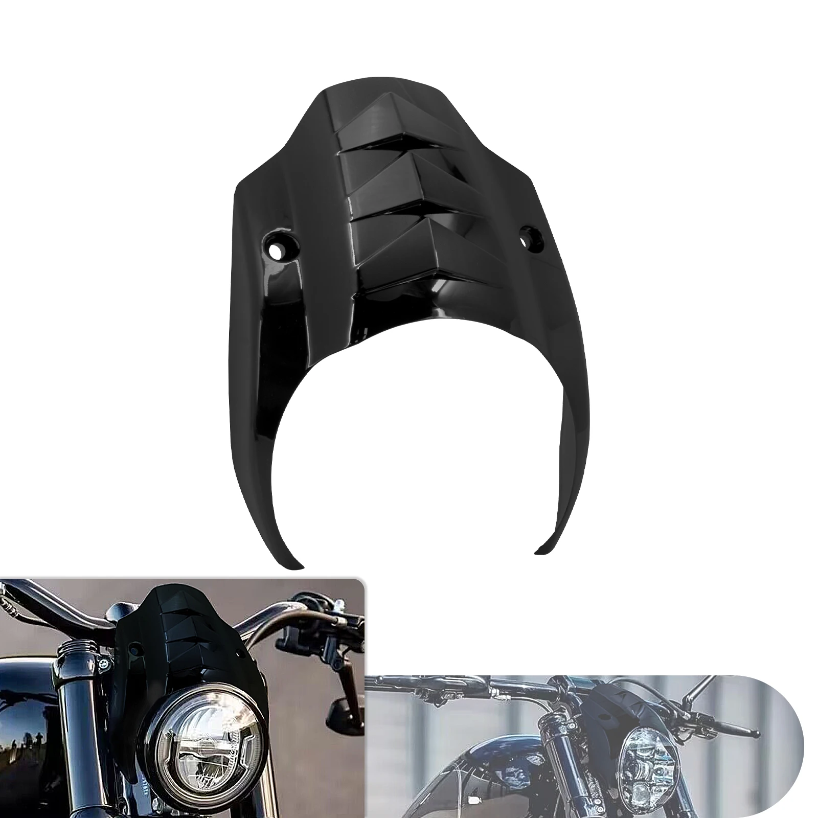 Mascherina Anteriore Lucida Nera per Moto, Copertura Faro in ABS per Harley Softail Breakout FXBR FXBRS 2018-2022 2021 2022 2020