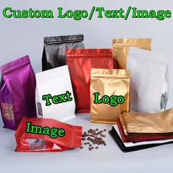 100PCS 3D Aluminum Foil Ziplock Packaging Bag DIY Logo Matcha Clear Window Cocoa Coffee Spice Snack Sugar Heat Sealing Pouches