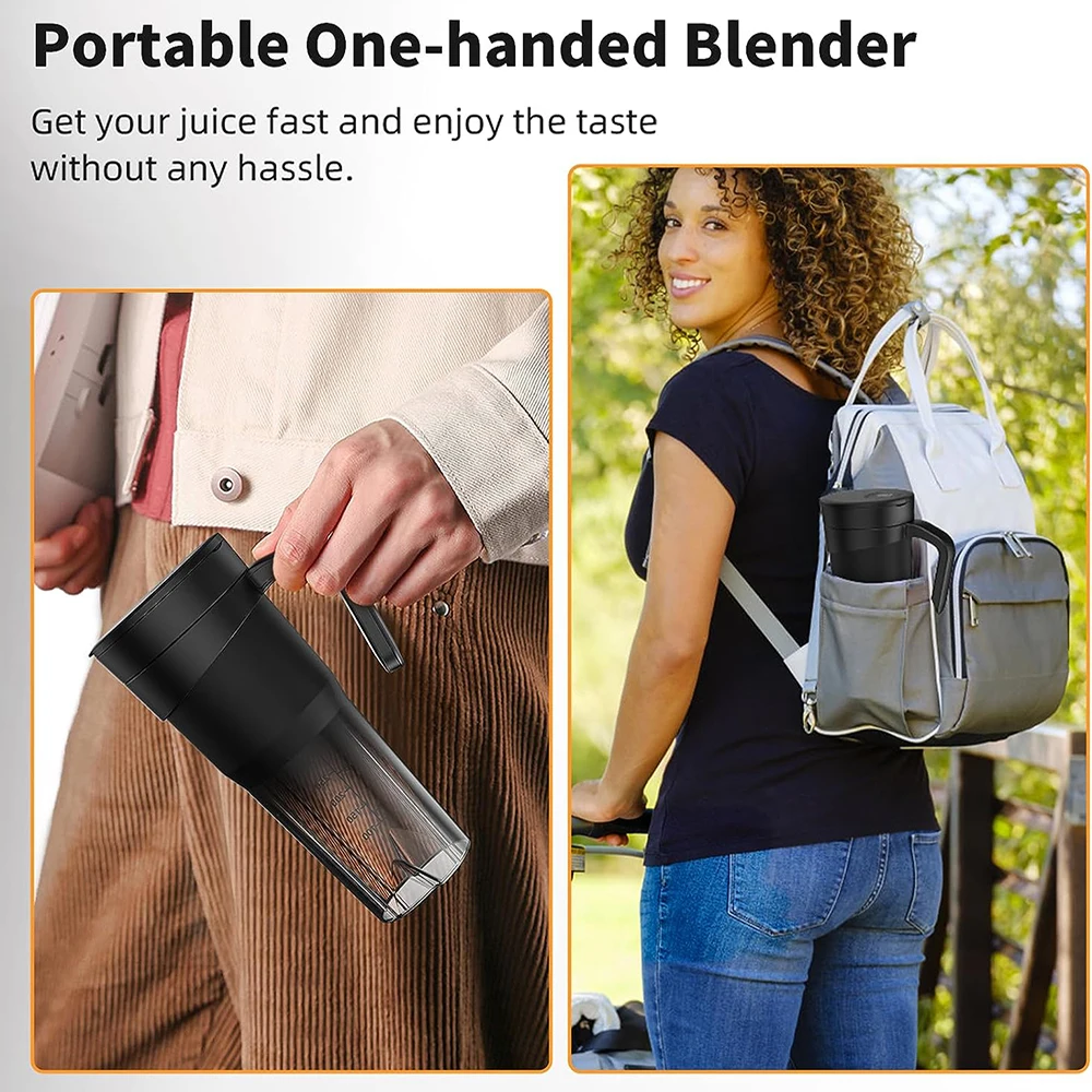 Portable Fruit Juicer 6 sharp Blades Rechargeable Personal Multifunctional Handheld Mini Blender Cup for Shakes and Smoothies