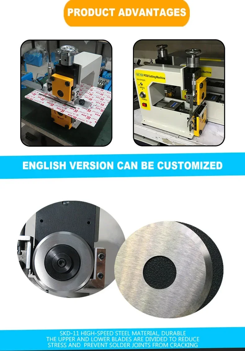 

For V Cut Groove PCB Separating Cutting Machine 220V/50HZ 40W Sub Board Machine DY-908