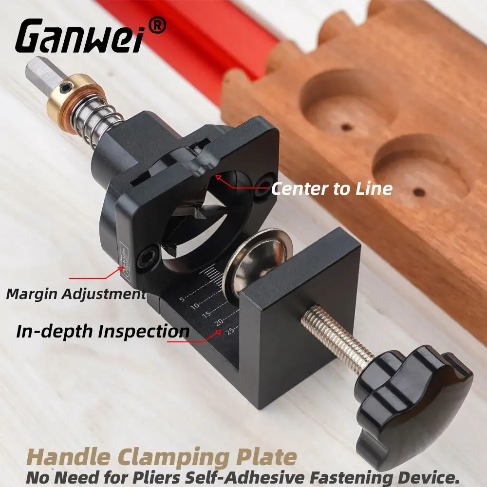 Adjustable 35MM Cup Hinge Boring Jig Drill Guide Wood Drilling Dowel Jig Woodworking Hole Opener Template Door Cabinet Hinge Set