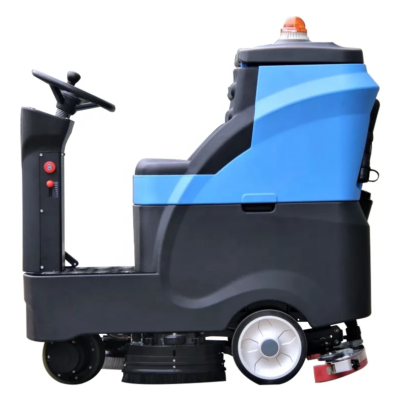 Electric Dual Brush Scrubbing Machine Ride On Floor Scrubber Machine For Hotel Factory