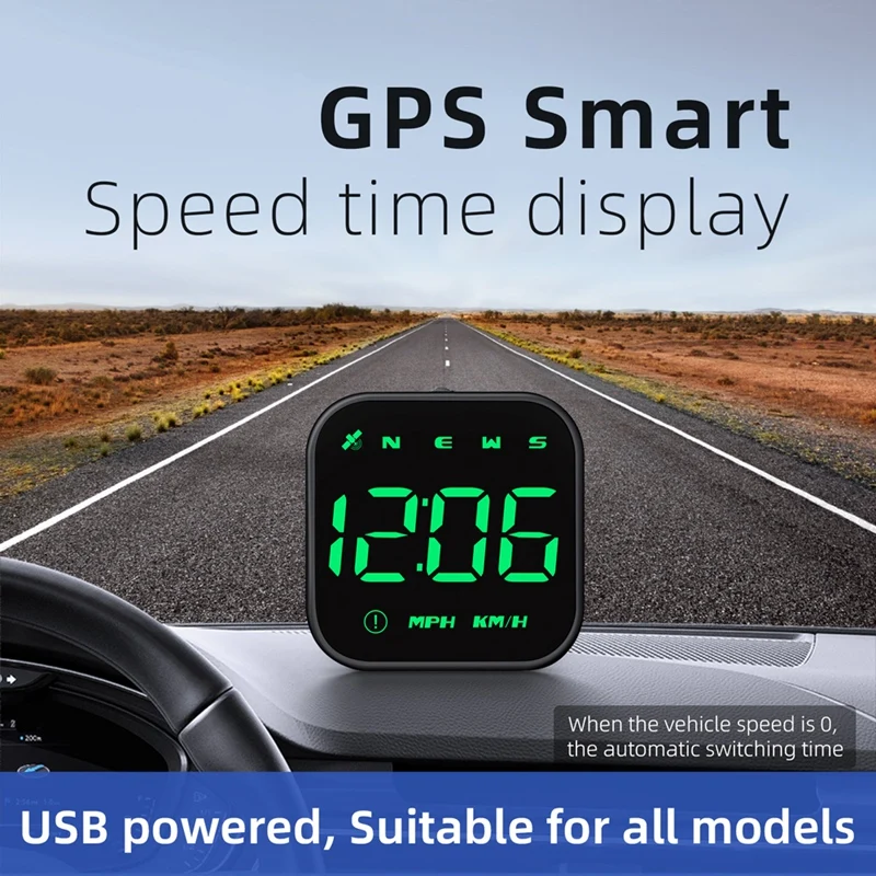 

HUD Car Speedometer Timetable Speed Alarm GPS Head-Up Display Auto Electronic Accessories Fits All Cars