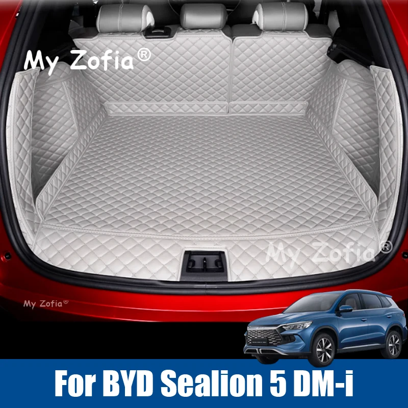

High quality Leather Car Trunk Mat Cargo Liner For BYD Sealion 5 DM-i 2025 2026 Car boot Carpet Interior Accessories covers