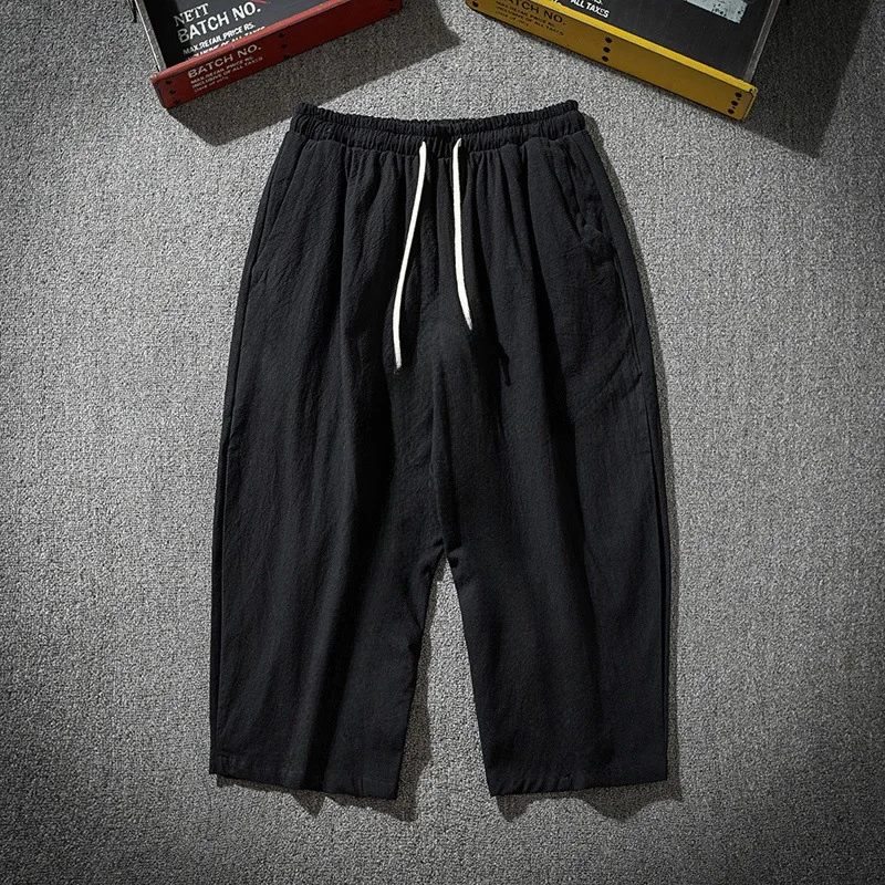 

Men's shorts summer loose plus size casual sports cropped pants beach quick drying pants men's ultra-thin ice silk pants men