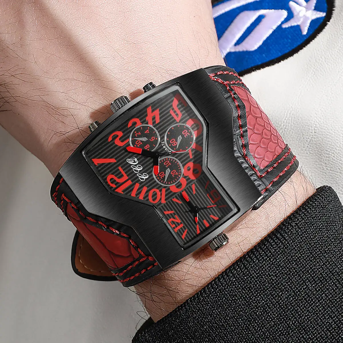 ساعات رجالية فاخرة الطلب الكبير ساعة كوارتز عادية حلقة من جلد الرجال ساعة يد رياضية Relogio Masculino (بدون صندوق)