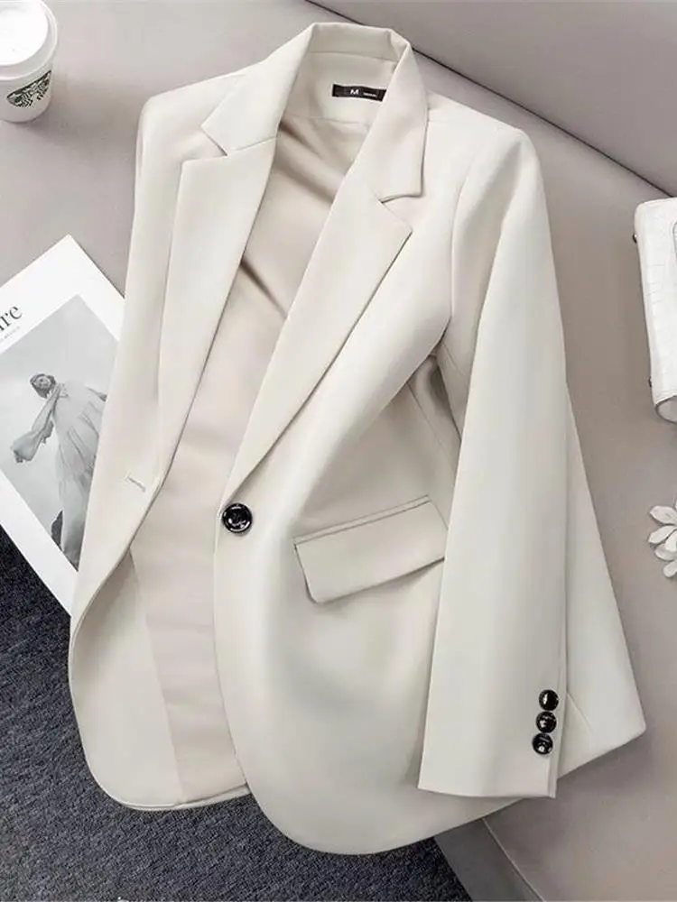 Ele Bla Abito da donna Jaet Primavera Autunno Nuovo Sle Cleanfit Lungo Sve Abbigliamento da ufficio Chiusura a bottone singolo Faionable