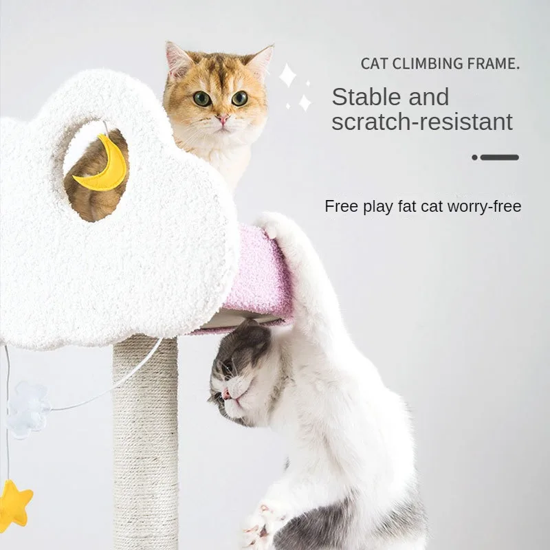 Imagem -06 - Gato Roxo Escalada Frame Cat Litter Tree Tower Coçar Board Toy Jumping Platform Villa Suprimentos