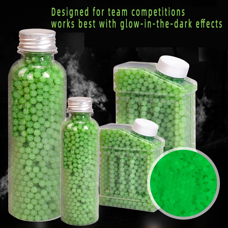 

W 6mm Glow in Dark Luminous Hard Plastic BB Beads Toy Gun Bullets for Team Battle Competition Accessories