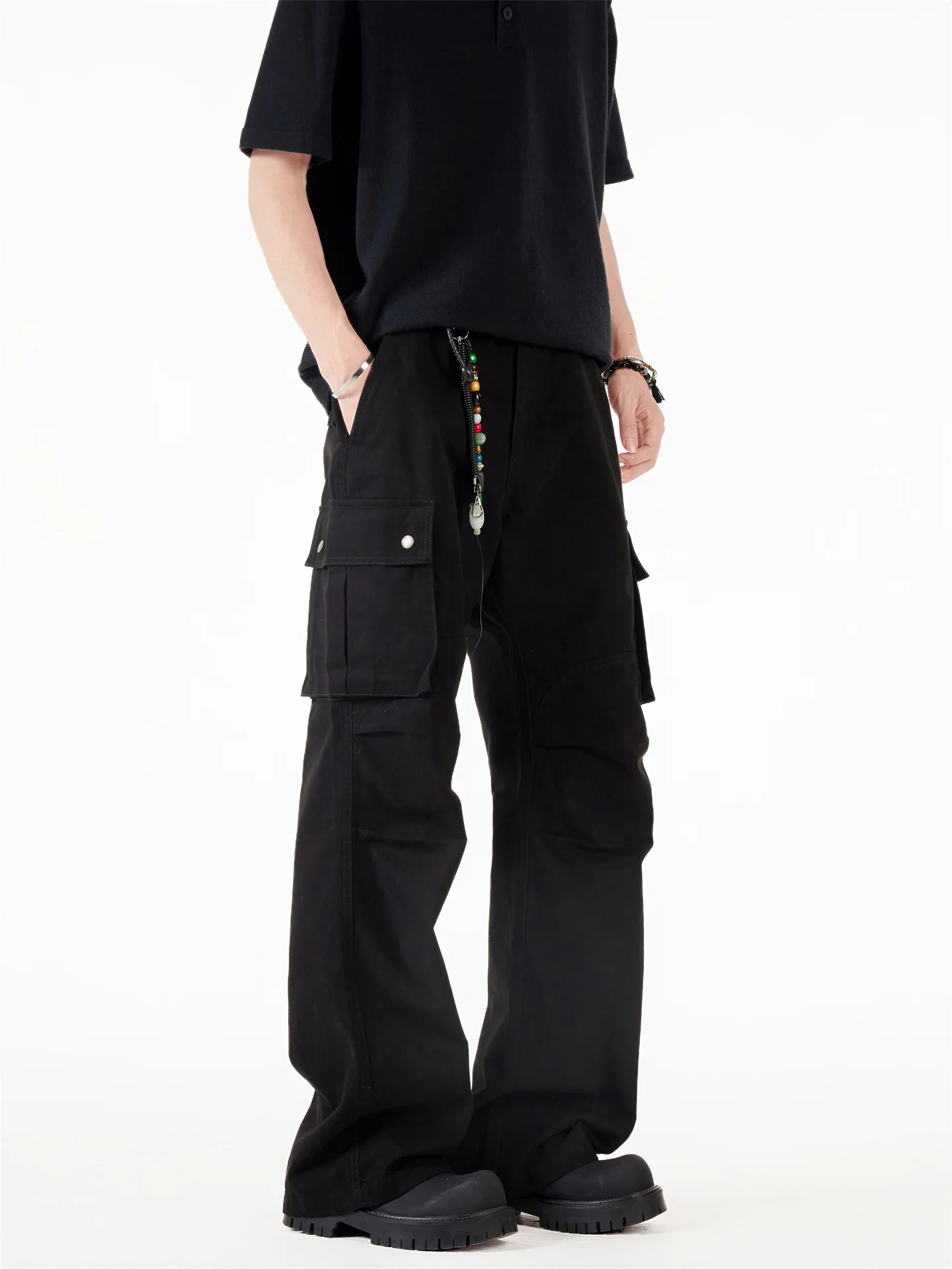 

Американские брюки для десантника с завышенной талией, мужские тяжелые прямые повседневные брюки с несколькими карманами, молодежная мода