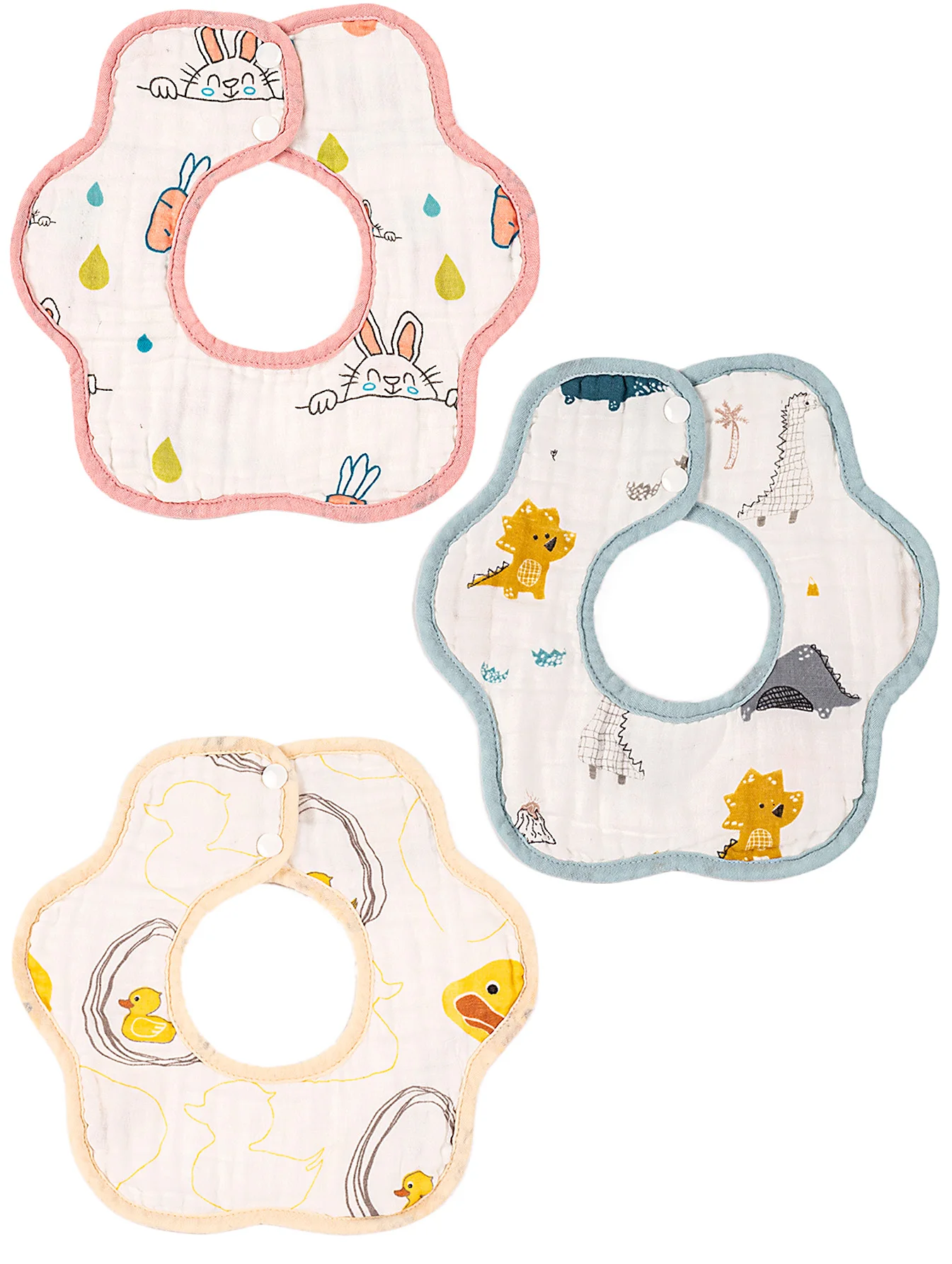 

Crepe Cotton Soft Baby Solid Color Infant Bib Newborn 360 degree Lovely petal Burp Scarf Towel for Baby Boy Girls Feeding Saliva