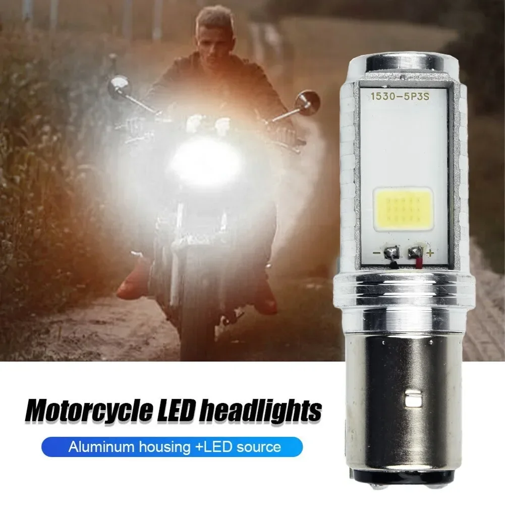 LED BA20D Headlight Bulbs Lamps Parts Replacement For DC Motorcycle Hi/Low Beam White Bulbs 2pcs/kit Accessories